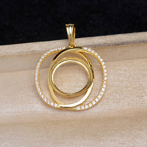 Pendentif elliptique en argent S925 avec perle, accessoires de bijouterie, forme pomme 14,1-14,3 mm, 6073 - Product Image 3