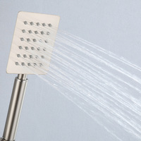 Ensemble de douche carré en acier inoxydable 304, système de douche pluie 3 fonctions avec douchette à main et bec de baignoire