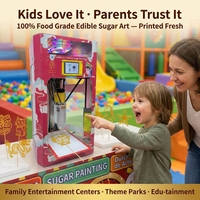 Nueva Impresora 3D Automática de Arte con Azúcar, Grado Alimenticio, Diseño de Unicornio y Estrella, Tecnología FDM, 30-40 Piezas/Hora, para Niños, Familias, Parques Temáticos