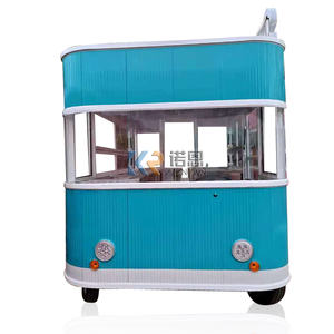 China Mobile Trailer Rolling Car with Top Fashion Fruit Food Trailer Support for Trolley Service - Product Image 3