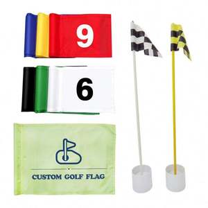 Drapeaux verts de golf personnalisés Impression CMJN Drapeaux de voiturette de golf à sublimation double face personnalisés - Product Image 1