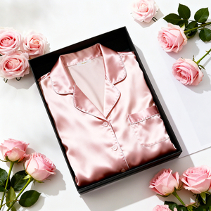 Coffret cadeau haut de gamme pour femmes, ensemble de pyjama en fibre végétale et soie Arundo donax, drapé confortable et élégant, ensemble de pyjama en soie à manches longues - Product Image 1