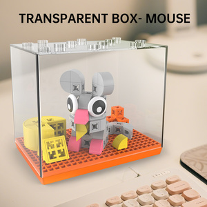 PUNGROW 미니 빌딩 블록 벽돌 플라스틱 교육 DIY 건설 장난감 판촉 선물 쥐 동물 건물 세트 - Product Image 4