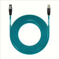 Câbles de connexion pour équipement industriel, câbles Ethernet industriels M12, câbles réseau RJ45 4 conducteurs, blindage TPE 360, étanches.