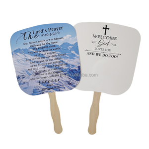 <span class=keywords><strong>Abanicos</strong></span> de mano de papel de cartón con forma impresa a todo color para eventos - Product Image 4