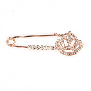 Broche con Forma de Corona y Pedrería, Chapado en Oro, Diseño Personalizado, Joyería de Moda para Mujer, Accesorio de Regalo - Product Image 3