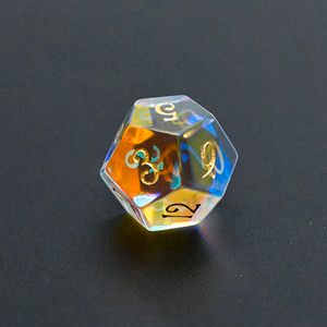 JMS Crystal Rainbow Glass Polyhedral <span class=keywords><strong>RPG</strong></span> 7PCS Mold Dice Manufacturer Free Custom DND LOGO Dice Gemstone - Product Image 3