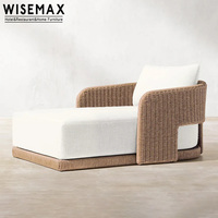 WISEMAX FURNITURE Mobilier d'extérieur moderne, chaise longue en aluminium et rotin PE, résistante à l'eau, pour hôtel, resort, villa