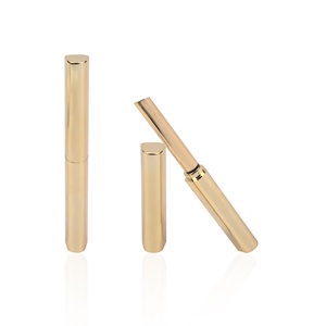 Hộp đựng son môi hình tam giác OEM, vỏ son dưỡng môi màu vàng kim, ống son mảnh màu vàng kim loại, vỏ son bóng mỏng bằng nhựa, hộp đựng son môi có logo - Product Image 2