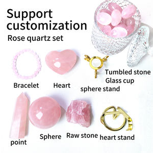Bracelet sphère en cristal brut de quartz rose, ensemble de pierres énergétiques pour la guérison spirituelle, idéal comme souvenir – Plus de 10 ans d'expérience - Product Image 3