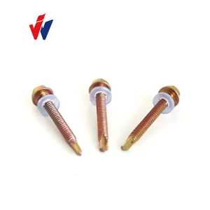 #6 #8 #10 #12 #14 Yellow Zinc Plated Coated Steel Metal sheet Hex Washer Head Self-Drilling Tek Screw