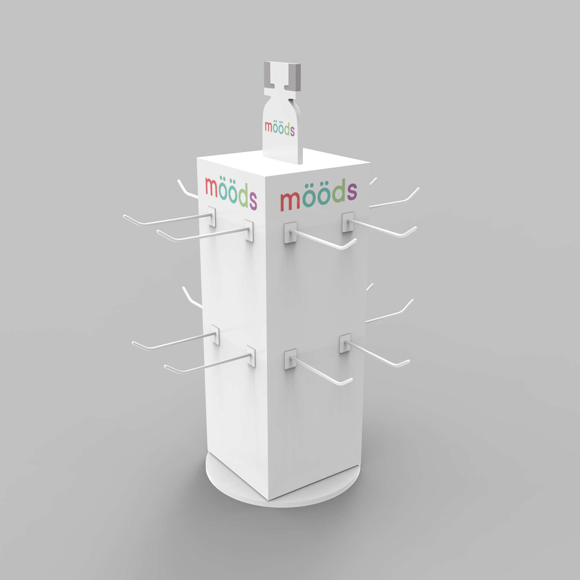 Durable 4-Sided MDF Counter Top Display Stand with Hooks for Jewelry Showcase in Storefronts and Counters Oral spray — view 3