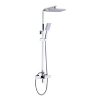 Robinets de douche de bain Colonne de robinet de douche à effet pluie Ensemble de douche noir mat