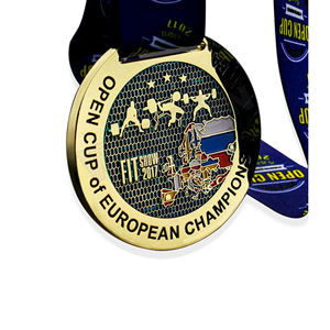 Medalla Académica de Metal Esmaltado Suave Dorada Personalizada al por Mayor con Diseño Gratuito para Graduación Escolar y Colegial - Product Image 1