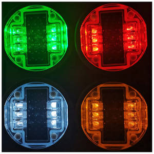 Luces Solares LED para Carreteras, Impermeables IP68, de Aluminio, Integradas en el Suelo, con <span class=keywords><strong>Reflector</strong></span> Blanco para Advertencia de Tráfico Peatonal - Product Image 1