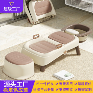 Portable Shampoo Chair For Babies Children And Adults With Removable <b>Footrest</b> Minimalist Design TPE Material Plastic Basin - Product Image 2