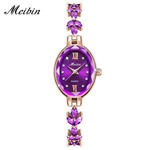 Reloj de Pulsera de Lujo con Pétalos de Lavanda para Mujer, Reloj de Mujer Impermeable - Product Image 1