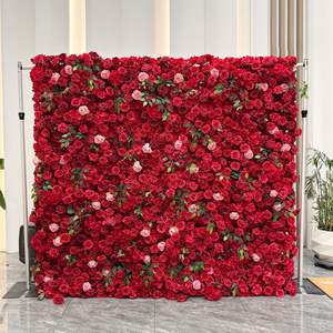 Pannello di parete di fiori impermeabili Premium-fiori artificiali quadrati di facile assemblaggio per la decorazione del negozio di feste Hotel - Product Image 1