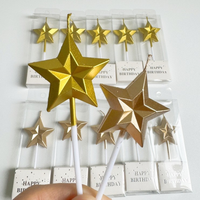 Bougie d'anniversaire en forme de diamant, cœur, étoile, bougies d'anniversaire créatives 3D, décoration de pâtisserie, étoile mignonne pour la décoration de fête d'enfants