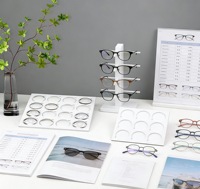 Présentoir circulaire en acrylique blanc à 9 compartiments pour verres de myopie, présentoir d'échantillons pour magasin de lunettes, table de présentation pour opticien