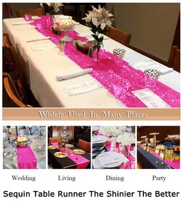 Sequined Red Gold Nordic Tablecloth Wedding Banquet <strong>Round</strong> <strong>Table</strong> <strong>Runner</strong> with <strong>Table</strong> Flag Christmas Party Decor - Product Image 4