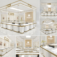 Vitrine de présentation de bijoux pour magasin, cadre noir et or champagne, éclairage LED, vitrine murale pour bijouterie