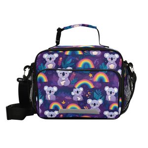 Australian Koala Rainbow Custom Design Nylon Portable School Food Storage Kids Insulated Lunch Bag for Boys & Girls - Product Image 1