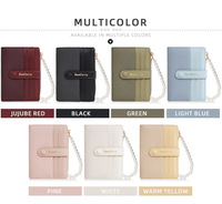 Baellerry Dompet ritsleting ramping Fashion wanita baru dengan tempat kartu dan dompet koin jendela ID/foto dan lapisan poliester kulit PU