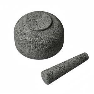 Juego <span class=keywords><strong>de</strong></span> <span class=keywords><strong>Mortero</strong></span> y Pilón <span class=keywords><strong>de</strong></span> Granito Hecho a Mano, Herramientas Duraderas para Moler Hierbas y Especias, 6 kg - Product Image 6