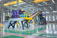 Ligne de recyclage de métaux pour ferraille, fûts, carrosseries, châssis, sièges, avec broyeur à marteaux pour fer, acier, aluminium