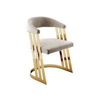Chaises de salle à manger contemporaines en acier inoxydable Chaise de salon d'appoint de luxe pour hôtels, restaurants et meubles de maison