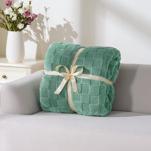 Jeté en polaire polyester doux et confortable, réversible, couverture chaude, design à carreaux moderne, cadeau d'hiver idéal pour le <span class=keywords><strong>lit</strong></span> des femmes - Product Image 2