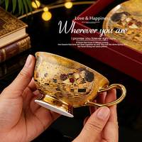 Service à café en porcelaine fine de style européen, motif floral, tasses et soucoupes en céramique pour la maison, élégant et raffiné, coffret cadeau pour le thé de l'après-midi