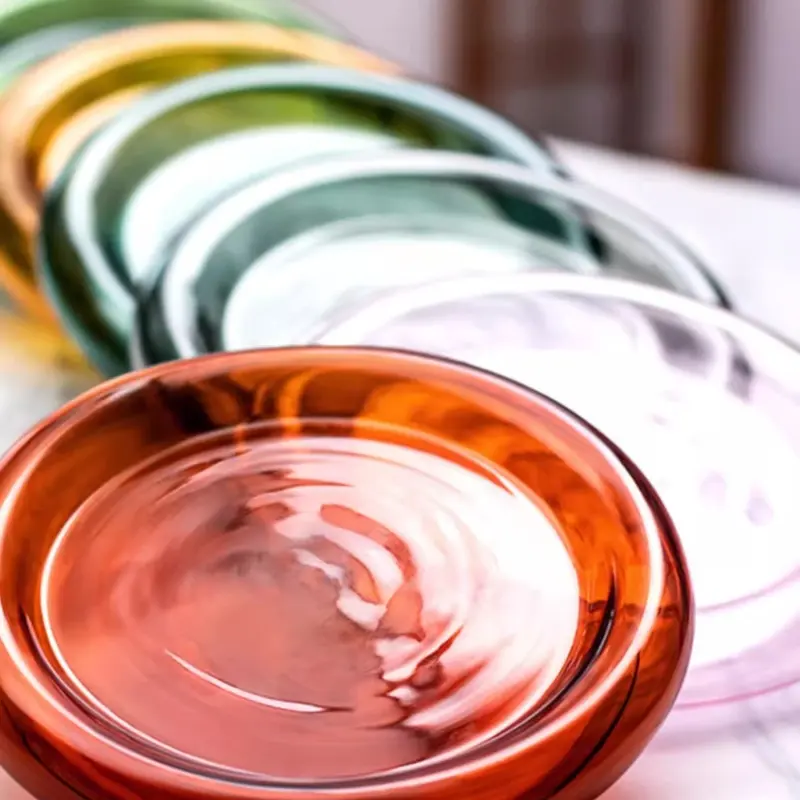 Hoch-borosilikat-Glas-Wasserglas mit Regenbogen-Griff Glas-Kaffeebecher durchsichtige Frühstückstassen mit Griff