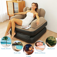 Joyee Vente en gros Canapé gonflable portable 5 en 1 avec pompe à air Chaise en PVC floqué Lit Canapé gonflable pour la maison Camping Détente