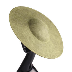 批发40厘米超大Sinamay帽子基地教堂德比迷人的蓝白色米色红色女帽派对场景用品 - Product Image 2