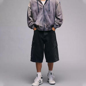 2024 Summer Mid Waist Washed Cargo Denim Shorts Men Hip Hop Streetwear Vintage Jorts Baggy Multi-Pocket <b>Work</b> <b>Jean</b> Shorts Men - Product Image 4