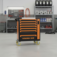 Chariot de rangement en acier robuste à 7 tiroirs avec roulettes, capacité de charge de 300 kg, serrure à clé - Armoire à outils OEM personnalisable |   Goldenline