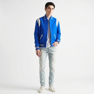 Custom Made High Street <b>Leather</b> Sleeves Letterman Varsity Breathable Winter <b>Long</b> Sleeves Baseball <b>Jacket</b> for Men women - Product Image 1