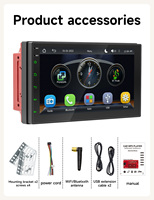 Autoradio Android BQCC 7 pouces double DIN avec GPS, navigation, CarPlay, lecteur DVD, FM, RDS, USB, MP5, stéréo pour KIA, FORD, BMW, VW, HONDA