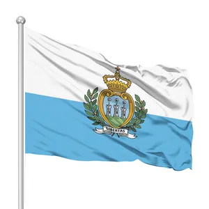 San Marino Vlag Custom Aankoop 3 * 5FT Outdoor Decoratieve Kleurrijke Dubbelzijdig Print Banner Productie