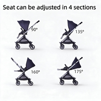 Poussette bébé pliable personnalisée avec siège réversible, nacelle amovible, cadre en alliage d'aluminium, service OEM/ODM offert