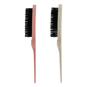 Professional Creative art Various colors Nylon Bristles Teasing Hair Brush Rat Tail Handle Brush Combs