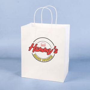 Sac en papier kraft personnalisé, sac à main, sac de livraison pour la restauration, sac à emporter pour animaux, sac d'emballage commercial pour thé au lait et café - Product Image 1