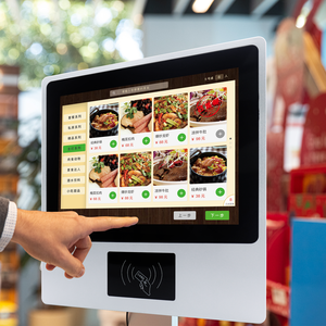 All-in-one pc touchscreen hotel supermercato fast food all'aperto ordinazione biglietto di pagamento self-service <span class=keywords><strong>check</strong></span> in chiosco stand machine - Product Image 2