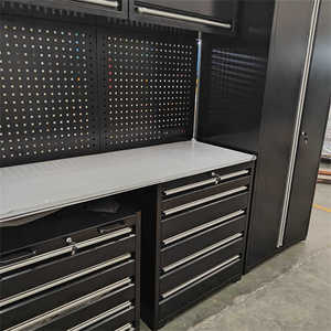 طاولة عمل من الفولاذ المقاوم للصدأ للخدمة الشاقة خزانة أدوات تخزين معدنية احترافية لمرآب الورشة - Product Image 5