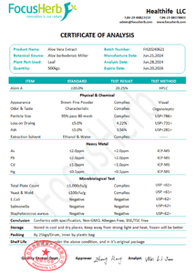 مسحوق البربالوين (الألويين أ) بالجملة من الدرجة الغذائية، رقم CAS 1415-73-2، مستخلص الصبار (الألويين) - Product Image 3