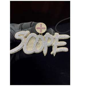 จี้เพชรเงินแท้ 925 สไตล์ฮิปฮอปสุดหรู ประดับเพชรเต็มตัว พร้อมห่วงดีไซน์ศิลปะ เครื่องประดับโดดเด่นสำหรับผู้หญิงในงานแต่งงานและงานปาร์ตี้ - Product Image 1