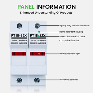 Base <span class=keywords><strong>de</strong></span> Fusible Térmico Cilíndrico <span class=keywords><strong>de</strong></span> 10*38 mm, Alta Capacidad <span class=keywords><strong>de</strong></span> Ruptura, para <span class=keywords><strong>Caja</strong></span> <span class=keywords><strong>de</strong></span> <span class=keywords><strong>Fusibles</strong></span> <span class=keywords><strong>de</strong></span> CC RT18-32 32A 1P 2P 3P 4P, Fabricación OEM - Product Image 5