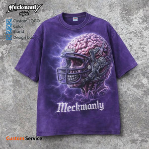 T-shirts pour hommes personnalisés OEM/ODM, streetwear, chemises rétro délavées, personnalisation à grande échelle possible - Product Image 6